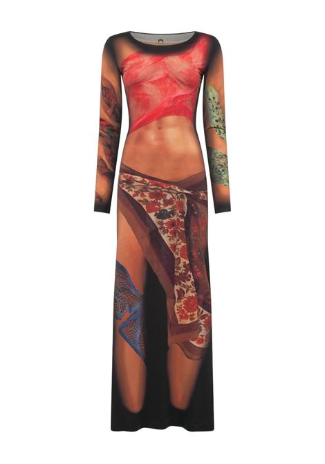 draped statue jersey woman long dress woman multicolor MARINE SERRE | WDR297A CJER0076BG50